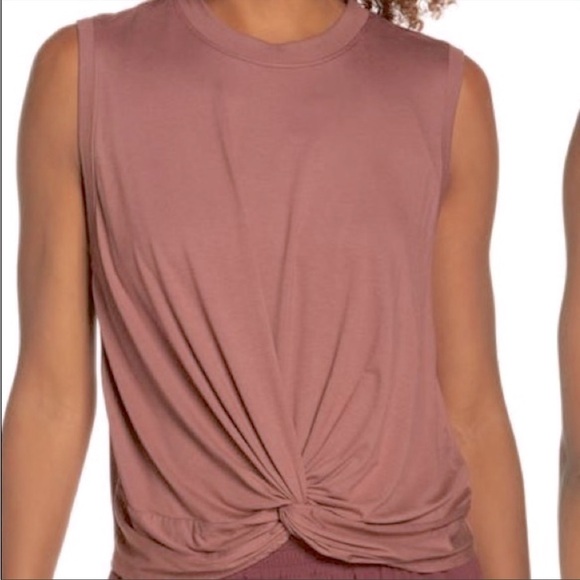 Zella Twist Front Athletic Tank Top Pink Large - Picture 11 of 12